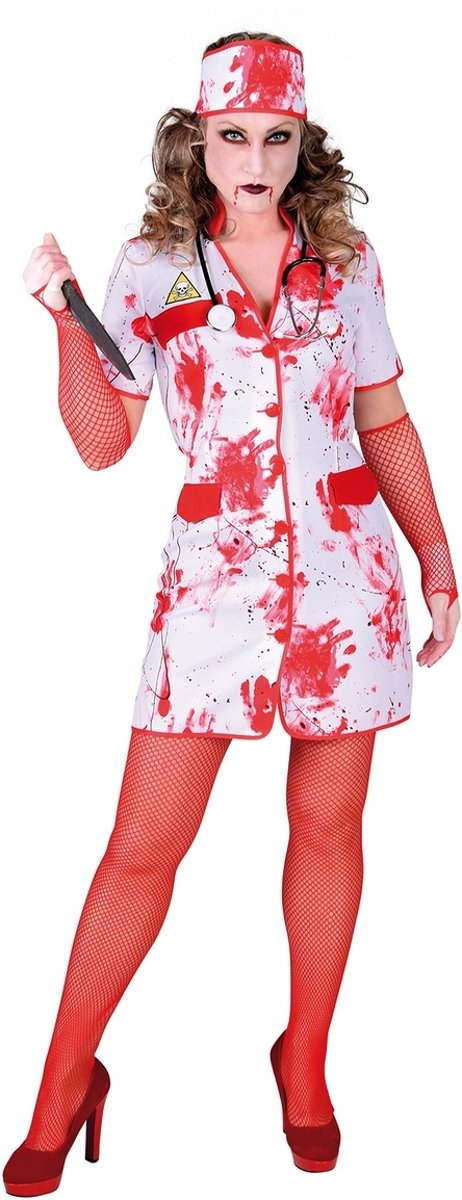 Verpleegster & Masseuse Kostuum | Verpleegster Vol Bloedspetters | Vrouw | Extra Small | Halloween | Verkleedkleding